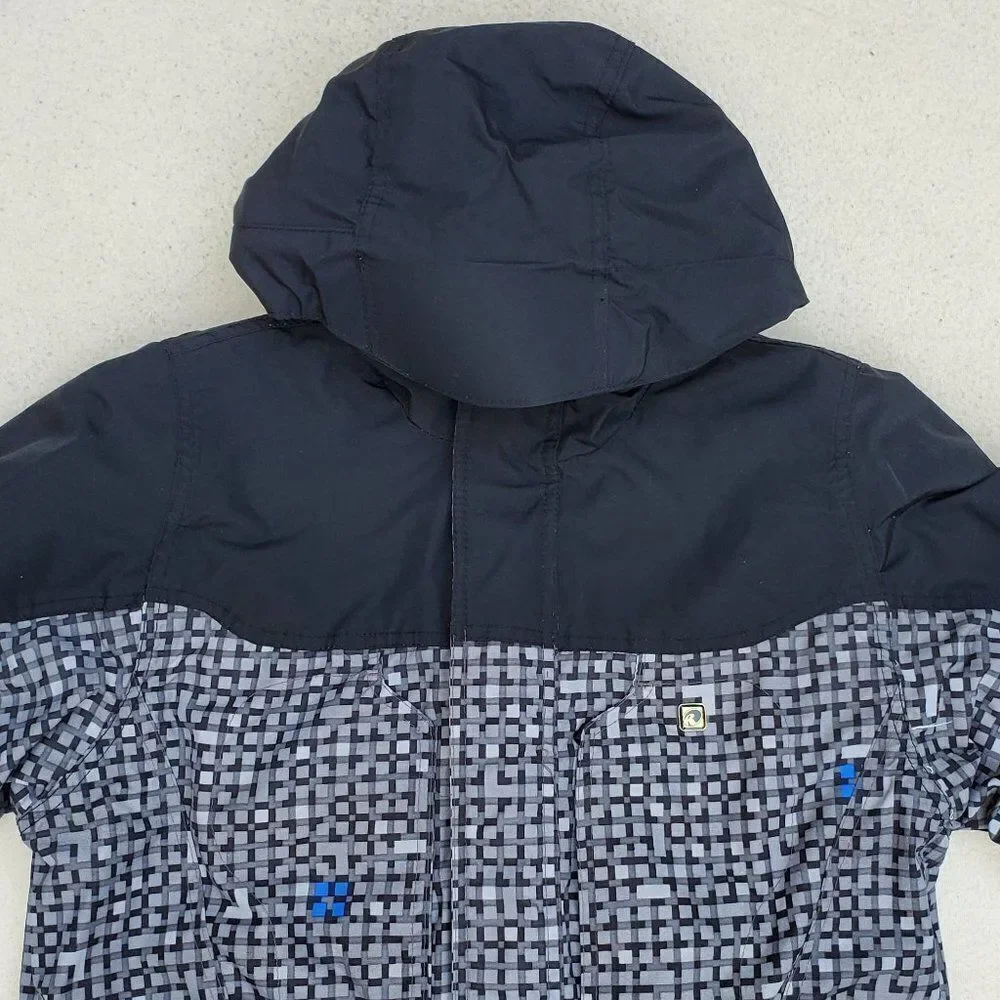 Ripzone Black and Gray Hooded Snow Jacket